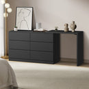 Black 6 Drawer Side Table Dresser