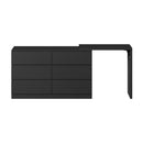 Black 6 Drawer Side Table Dresser