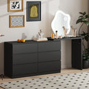 Black 6 Drawer Side Table Dresser