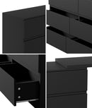 Black 6 Drawer Side Table Dresser