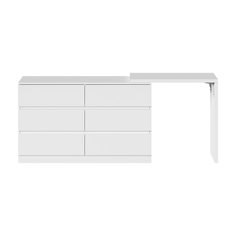 White 6 Drawer Side Table Dresser