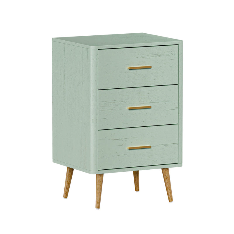 Green 3 Chest of Drawers Tallboy