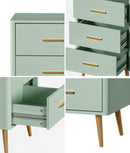 Green 3 Chest of Drawers Tallboy