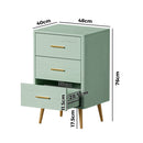 Green 3 Chest of Drawers Tallboy