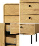 Natural 5 Drawer Tallboy Dresser with Metal Handles