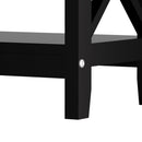 Black Wooden 3 Tier Console Table with X Design