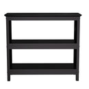 Black Wooden 3 Tier Console Table with X Design