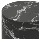 Set of 2 Black Marble Effect Round Coffee Tables
