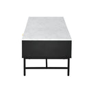 Black and White Sofa End Coffee Table with 1 Drawer and Open Shelf