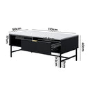 Black and White Sofa End Coffee Table with 1 Drawer and Open Shelf