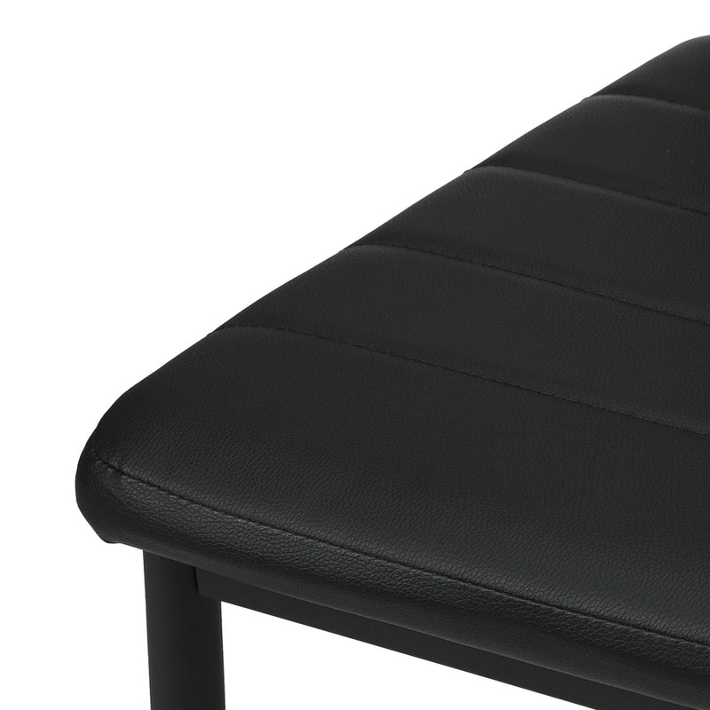 Set of 4 Black High-Back Faux Leather Dining Chairs