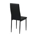 Set of 4 Black High-Back Faux Leather Dining Chairs