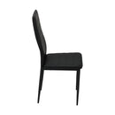 Set of 6 Black High-Back Faux Leather Dining Chairs