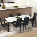 Set of 6 Black High-Back Faux Leather Dining Chairs