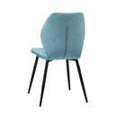 Set of 2 Blue Velvet Dining Chairs