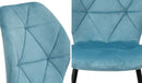 Set of 2 Blue Velvet Dining Chairs