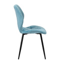Set of 2 Blue Velvet Dining Chairs