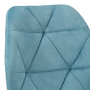 Set of 2 Blue Velvet Dining Chairs