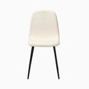 Set of 2 White and Black Sherpa Dining Chairs