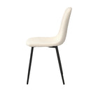 Set of 2 White and Black Sherpa Dining Chairs