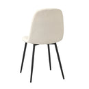 Set of 2 White and Black Sherpa Dining Chairs