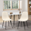 Set of 2 White and Black Sherpa Dining Chairs