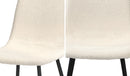 Set of 2 White and Black Sherpa Dining Chairs