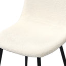 Set of 2 White and Black Sherpa Dining Chairs