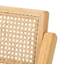 Set of 2 Wooden Folding Rattan Dining Chairs