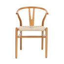 Set of 2 Wooden Wishbone Shaped Dining Chairs