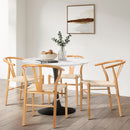 Set of 2 Wooden Wishbone Shaped Dining Chairs