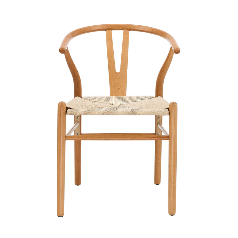 Set of 4 Wooden Wishbone Shaped Dining Chairs