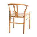 Set of 4 Wooden Wishbone Shaped Dining Chairs
