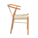 Set of 4 Wooden Wishbone Shaped Dining Chairs