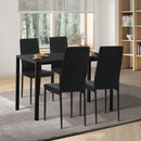 120cm Black Wooden Rectangle Dining Table with 4 Dining Chairs