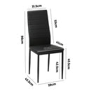 120cm Black Wooden Rectangle Dining Table with 4 Dining Chairs