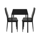 120cm Black Wooden Rectangle Dining Table with 4 Dining Chairs