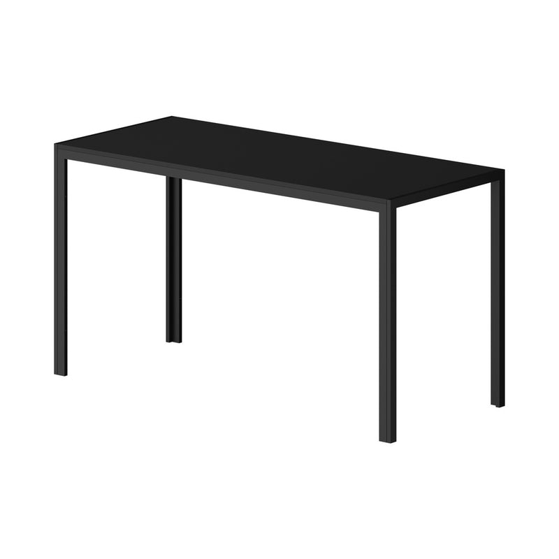 140cm Black Wooden Rectangle Dining Table with 6 Dining Chairs