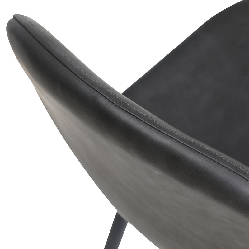 110cm Grey and Black PU Round Dining Table with 4 Dining Chairs