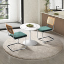 60cm Green Velvet Round Dining Table with 2 Dining Chairs