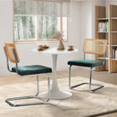 60cm Green Velvet Round Dining Table with 2 Dining Chairs