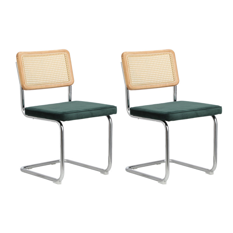 60cm Green Velvet Round Dining Table with 2 Dining Chairs