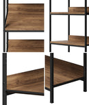 Black and Walnut 5 Tier Display Storage Shelf