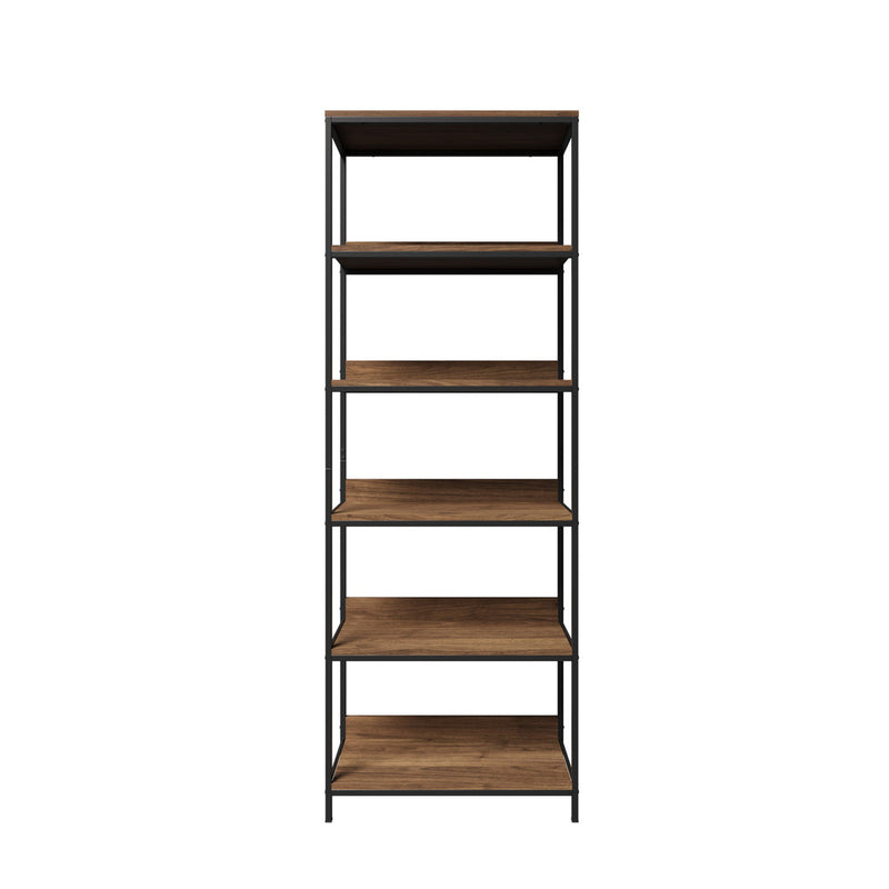 Black and Walnut 5 Tier Display Storage Shelf