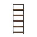 Black and Walnut 5 Tier Display Storage Shelf