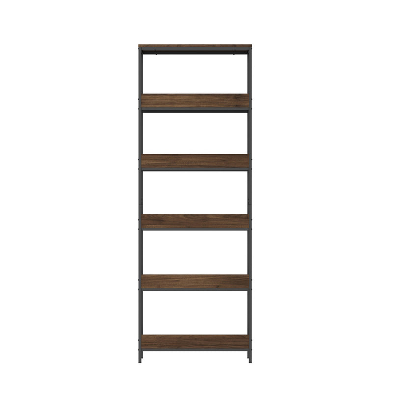 Black and Walnut 5 Tier Display Storage Shelf