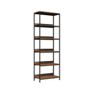 Black and Walnut 5 Tier Display Storage Shelf