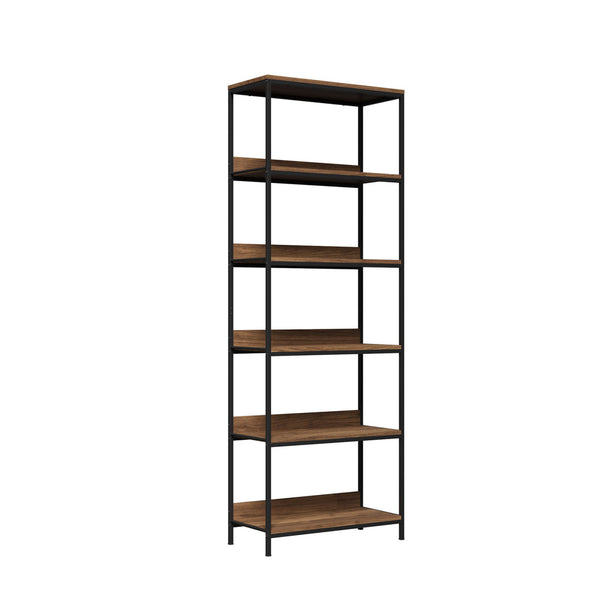 Black and Walnut 5 Tier Display Storage Shelf