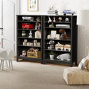 Black 5 Tier Bookshelf Bookcase Display Storage Cabinet