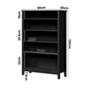 Black 5 Tier Bookshelf Bookcase Display Storage Cabinet